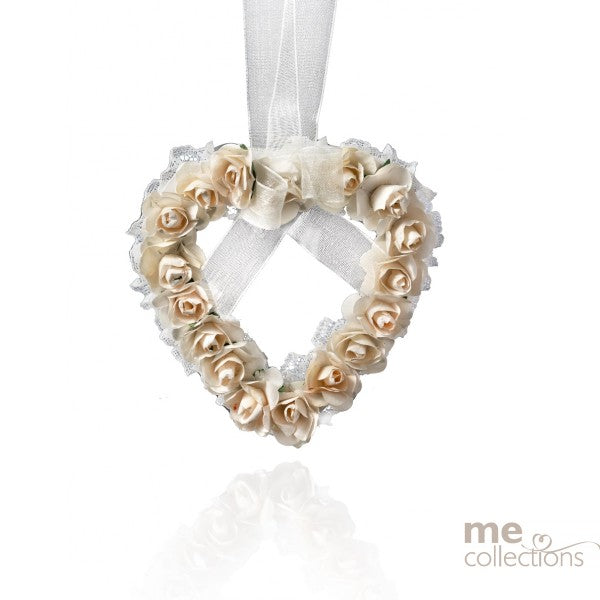 Ivory Floral Heart – Elegant Bridal Keepsake Ivory Floral Heart – Elegant Bridal Keepsake